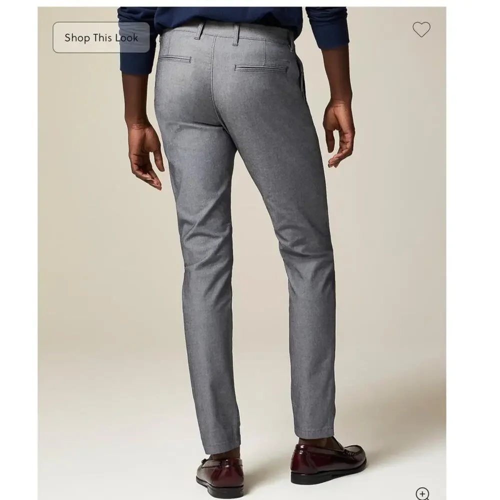 J.Crew Men's 484 Slim-fit tech Oxford Work Pant Black White Oxford Sz 31x32 NWT